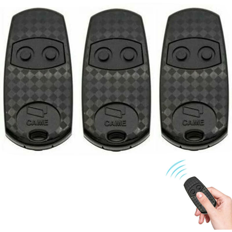 3 pieces Telecommande pour TOP432EV,Telecommande de Garage,Télécommande de Portail,Frequence de code fixe 433.92 MHz(noir)