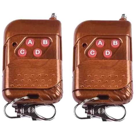 Télécommande radio 315 MHz pour portes sectionnelles, quatre boutons, acajou
