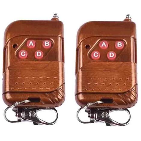 Télécommande radio 315 MHz pour portes sectionnelles, quatre boutons, acajou