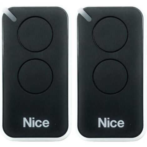 Télécommande Radiocommandée 2 Canaux NICE INTI2 Noire – Lot de 2 Pièces
