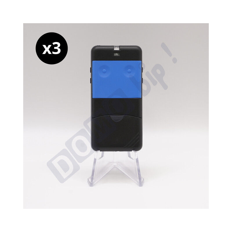 Lot de 3 télécommandes 2 canaux Cardin pour portails et porte de garage S435 TX2 - Fréquence 433,92MHz - Codage Rolling Code
