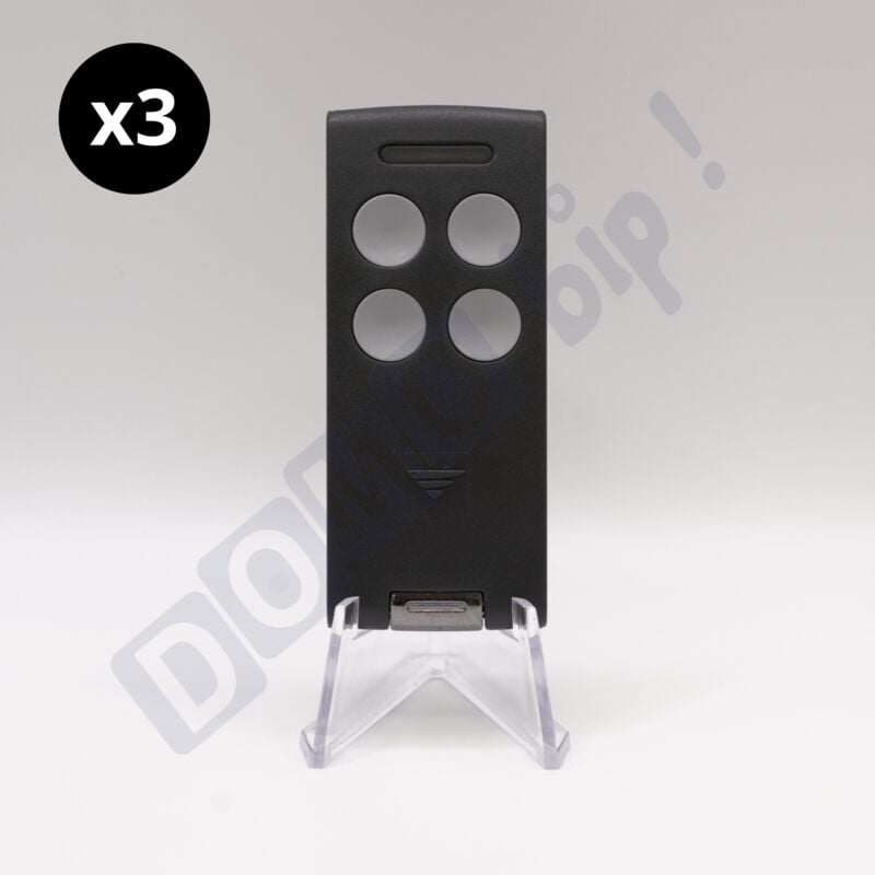 Lot de 3 télécommandes 4 canaux Cardin S504 C4 pour portails et porte de garage - TXQ504C4 - Codage Rolling Code - Fréquence 433,92MHz -