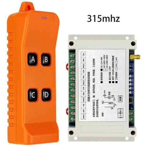 Télécommande sans fil 315/433 MHz pour portes électriques avec 4 boutons - Duplicateur