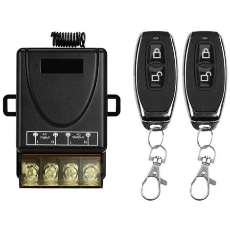 Télécommande sans fil 433 MHz à longue portée pour pompe monophasée – Commutateur électrique haute puissance (85–260 V), large plage de tension, bouton verrouillable – Lot de 2-lsw