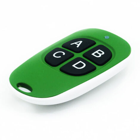 Télécommande sans fil 433 MHz pour portail de garage, barrière ou porte motorisée – Télécommande à 4 boutons avec fonction de copie (type « œuf de canard »), couleur verte