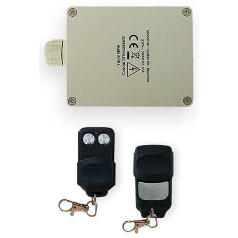Télécommande sans fil 433MHz pour récepteur 2 canaux – Alimentation 230Vac – Configuration monostable et bistable – Usage extérieur – Superior
