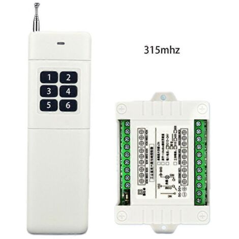 Télécommande sans fil 6 canaux 12V DC, système interrupteur RF 315/433 MHz