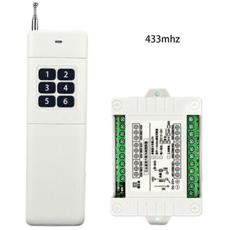 Télécommande sans fil 6 canaux 12V DC, système interrupteur RF 315/433 MHz