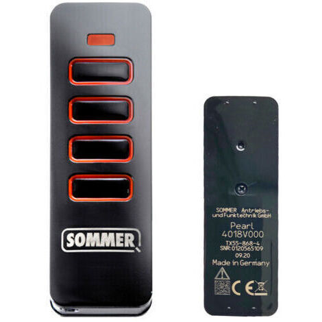 Télécommande Sommer Pearl noire 4 canaux 4018v000