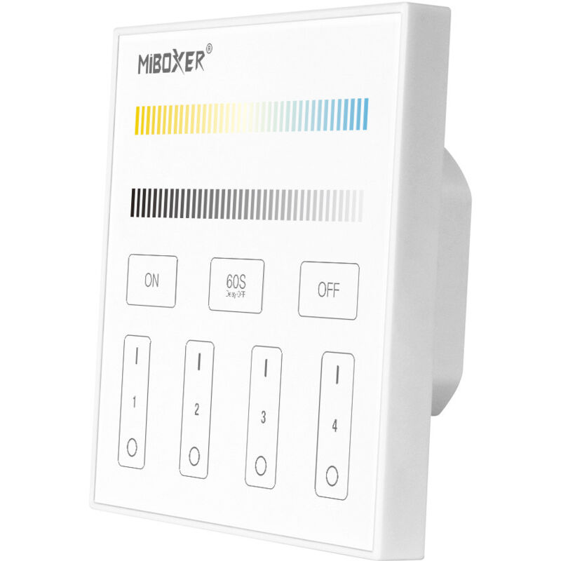 Télécommande DMX512 Tactile Murale Dimmable Radiofréquence 4 Zones Blanc - cct