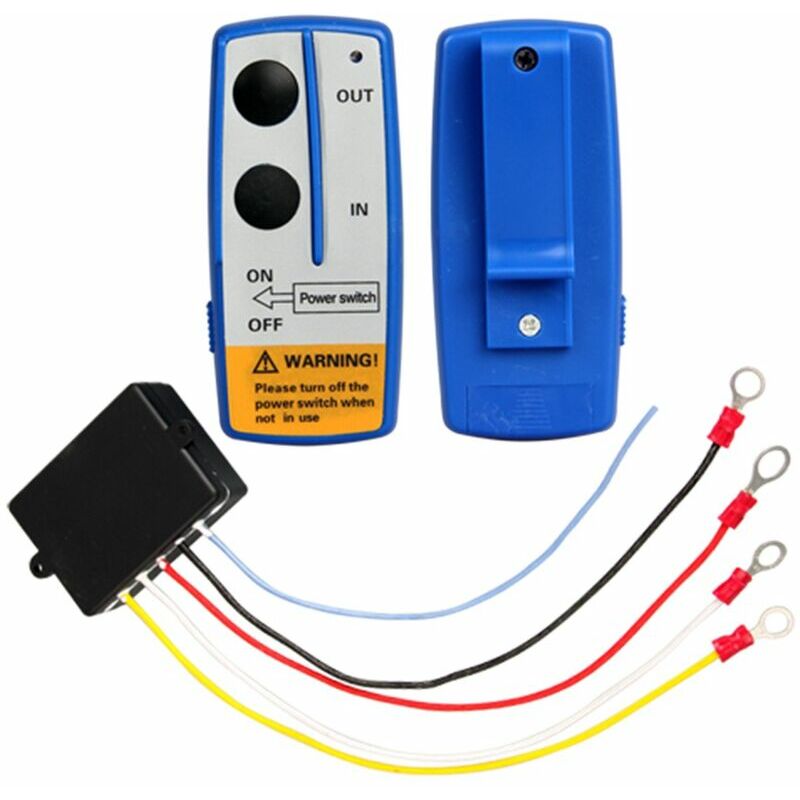 Telecommande Treuil 12v Sans Fil, Kit de contrôleur de télécommande de treuil sans fil universel 12V 50ft pour camion de voiture(2 grandes
