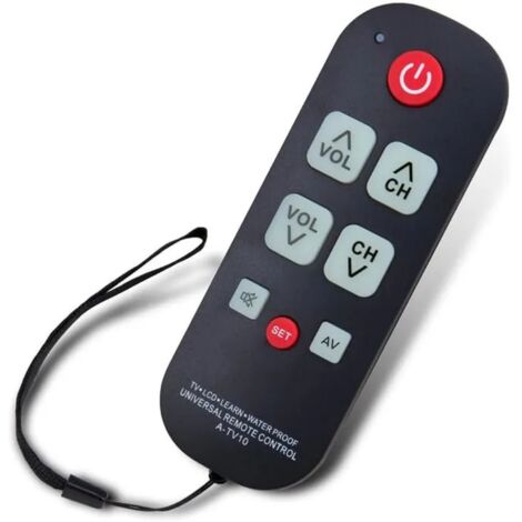 Télécommande TV Senior Universelle, Simple Étanche LED, Contrôle Facilité Modèles Téléviseurs