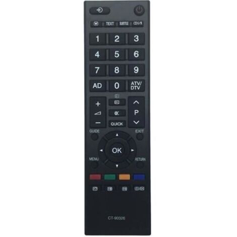 Télécommande TV - Toshiba - CT-90326 - Compatible avec plusieurs modèles - Couleur noire - Télécommande simple