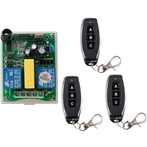 Télécommande Ulisem 2 canaux, 1 récepteur + 3 émetteurs pour tuyau, radio de porte de garage, treuil électrique, commande moteur, fonction marche arrière, 220 V