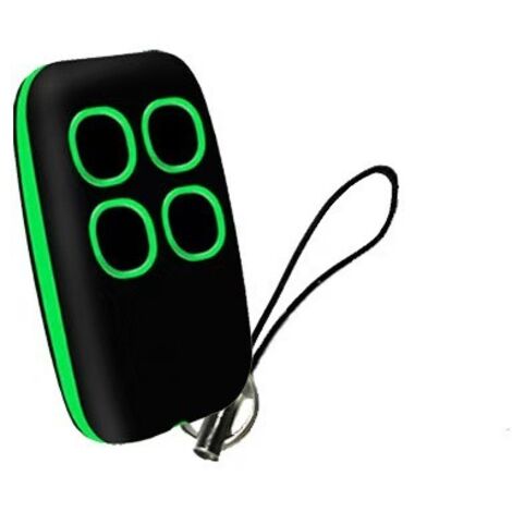 Télécommande universelle 2 canaux verte à 4 boutons – Copie facile de fréquences 280–900 MHz pour portails, portes de garage, volets roulants et éclairage – Compatible avec systèmes sans fil français 