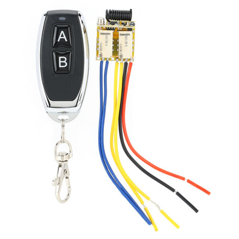 Télécommande Universelle 2 Voies avec Récepteur Relay pour Porte de Garage et Éclairage, Large Tension 3.7V-12V
