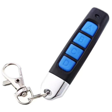 Télécommande Universelle 4 Boutons 433MHz pour Portail, Garage, Porte Roulante, Volet Roulant et Serrure (Noir-Bleu)