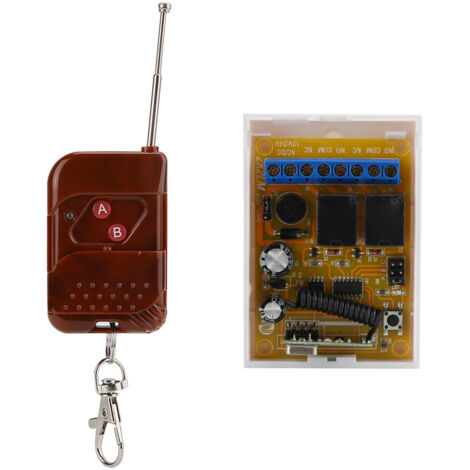 Télécommande Universelle 433 MHz avec Module Relais 2CH 12V/24V et 2 Boutons