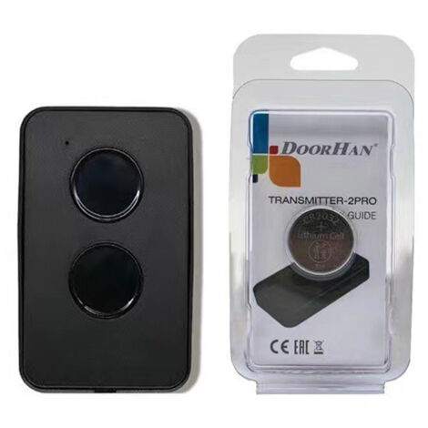 Télécommande universelle 433,92 MHz pour portail et porte de garage – Compatible avec systèmes à code roulant – 2 boutons, design noir compact-lsw