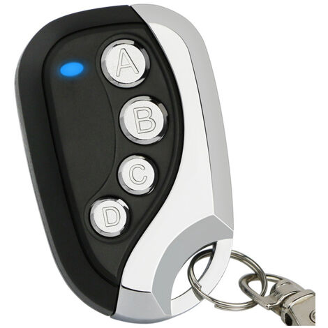 Télécommande Universelle 433MHz à Copier – 4 Boutons pour Portail, Garage, Porte Électrique & Volet Roulant, Compatible Codes Apprenants et Fixes
