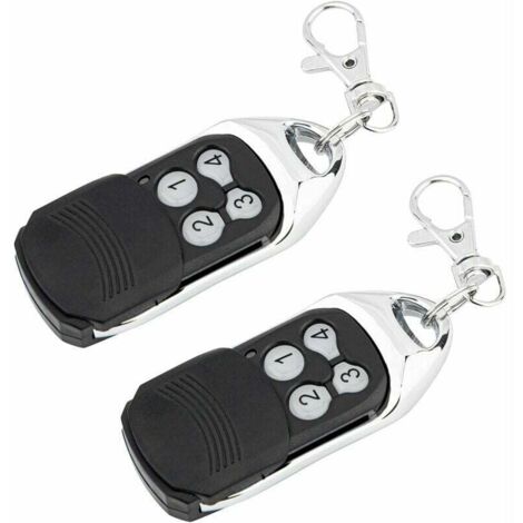 Télécommande Universelle à Copie - 4 Boutons - Fréquence 270-434 MHz - Compatible Télécommandes Code Roulant et Moteurs - Lot de 2