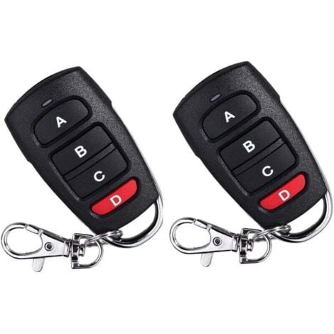 BASETBL Télécommande universelle de remplacement 2 pour porte de garage électrique 433 MHz