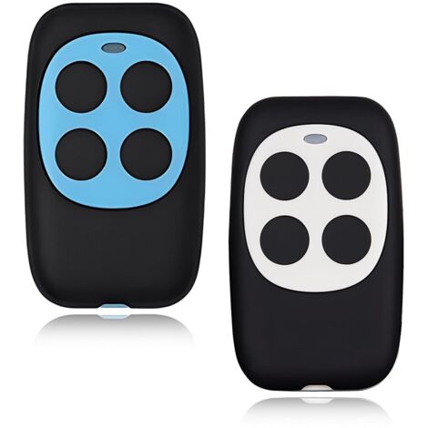 Télécommande Universelle Portail 433 MHz Lot de 2 Clonage Rapide 4 Boutons pour Voitures Portes de Garage Stores Barrières Portée 10m Clé Copieuse sans Fil Code Fixe Anti-Pression Accidentelle
