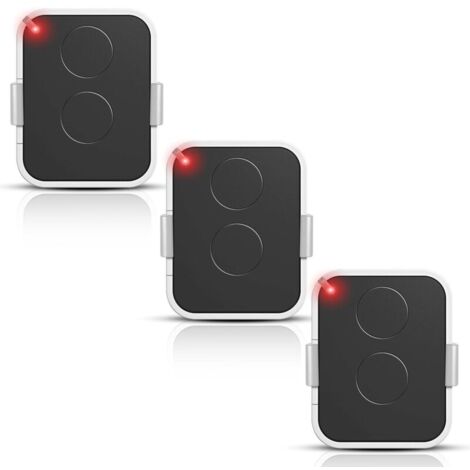 Telecommande Universelle Portail433,92 MHz 3PCS Télécommande pour ON2E, 2 canaux Télécommande pour Portail, Code Tournant Sécurisé, Compatible Récepteurs Automatisés, Noir/Blanc
