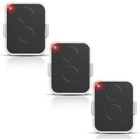 Telecommande Universelle Portail433,92 MHz 3PCS Télécommande pour ON2E, 2 canaux Télécommande pour Portail, Code Tournant Sécurisé, Compatible Récepteurs Automatisés, Noir/Blanc