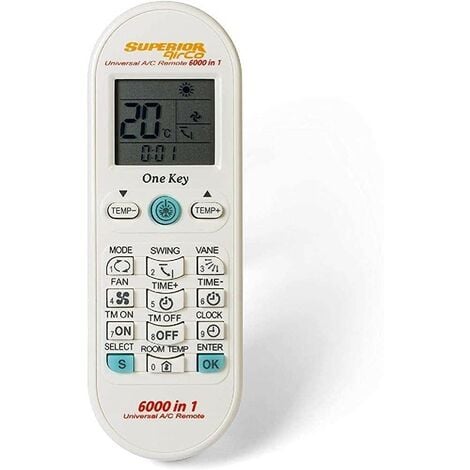 SUPERIOR Contrôle Universal Climatisation 6000 Codes Airco6000