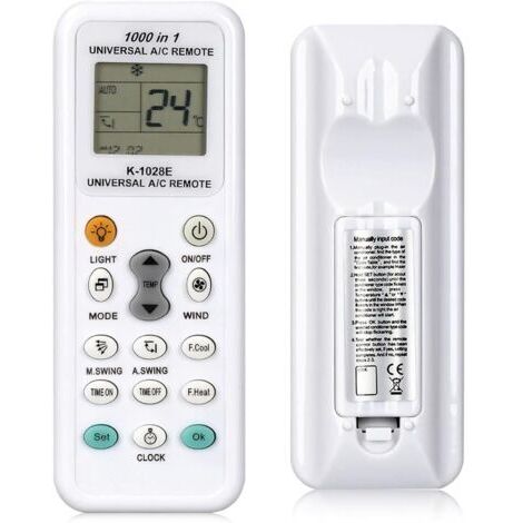 Télécommande universelle pour climatiseur, compatible avec Fujitsu, Samsung, Daikin, Mitsubishi Electric, LG, Hisense, Geepas, Haier, Panasonic, Gree et autres climatiseurs