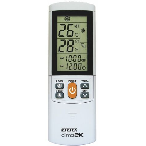 Télécommande universelle pour climatiseur split – 2000 codes – Rayon d'action 8 m – Dimensions 160 x 58 x 18 mm – Superior