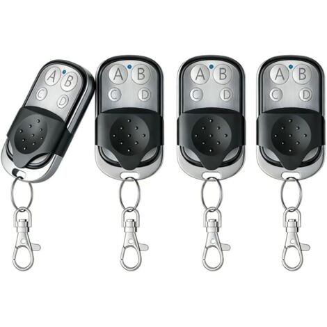 Télécommande universelle pour porte de garage 4 pièces, télécommande 433 MHz, ouvre-porte de garage avec 4 boutons pour ouvre-porte de garage, portes coulissantes, portes, interrupteurs d'éclairage