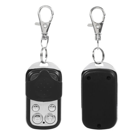 Télécommande Universelle Sans Fil 433MHz Cloning 4 Boutons pour Portes Garage/Voiture, Noir Argent 5.5x3cm