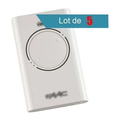 Télécommande XT2 433 SLH BLANC Pack de 5-Contrôleur de porte de garage à distance à code défilant 433 MHz