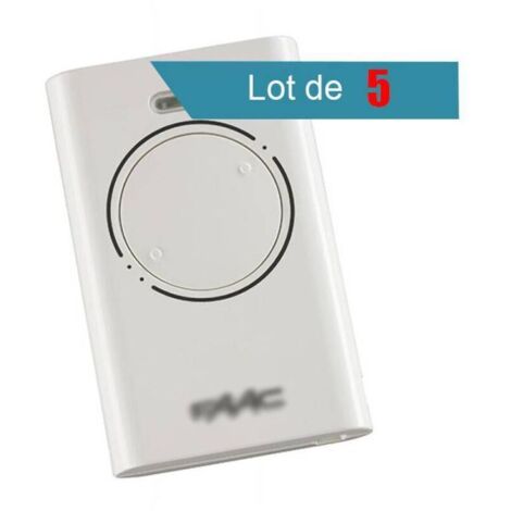 Télécommande XT2 433 SLH BLANC Pack de 5-Contrôleur de porte de garage à distance à code défilant 433 MHz