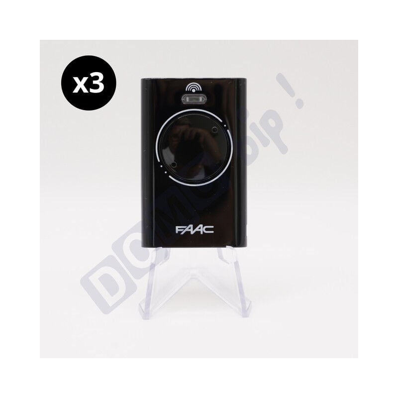 XT2 868 MHz Noir (réf. 7870091) - Lot de 3 télécommandes 2 Boutons pour portails et porte de garage - Fréquence 868,35 MHz - Télécommande Sécurisée à