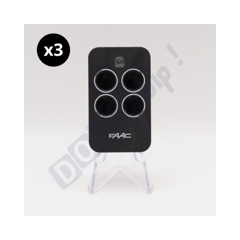 XT4 433 rc grise (réf. 787456) - Lot de 3 télécommandes 4 boutons pour portail et porte de garage - Fréquence 433,92 MHz - Rolling Code - Remplace