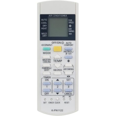 Télécommandes de Climatiseur Compatible avec Panasonic KL-PN1128 K-PN1122 A75C2913 CWA75C2913 A75C3716 A75C3582 CWA75C3582 CS-PA18NKS CU-PA24NKS CS-A12DKA CU-PA18NKS CS-PA24NKS CU-A9DKA