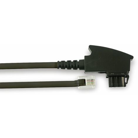 Telefon-Anschlusskabel, TAE/F, 6m, schwarz
