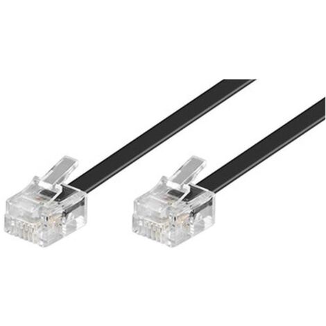 Telefonkabel (Modularkabel), schwarz, Kupferkaschierter Aluminiumleiter (CCA), RJ11-Stecker (6P4C) RJ11-Stecker (6P4C). Kabellänge 15 m