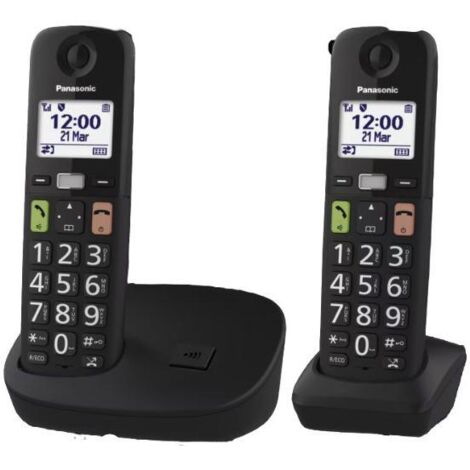Teléfono con identificador de llamadas DECT Panasonic KX-TGU112, color negro