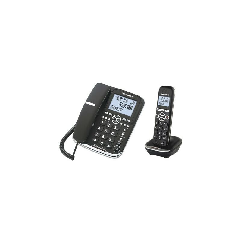 

Telefono daewoo dtd-5500 combo fijo+inalambrico manos libres rellamada pantalla retroiluminada color negro