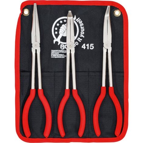 BGS TECHNIC KRAFTMANN / BGS 415 - 3-TEILIGES Telefonzangen-Satz gerade / gebogen 45C° 90C° 260 - 285 mm