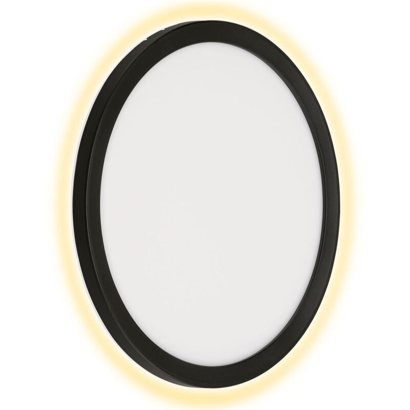 Applique extérieure led, Applique extérieure 1 lampe, effet rétro-éclairé, 15 Watt, 2.000 lumen, 4.000 Kelvin, IP44, blanc/noir, rond, ø 28 cm Applique extérieure led, Applique extérieure 1 lampe, effet rétro-éclairé, 15 Watt, 2.000 lumen, 4.000 Kelvin, IP44, blanc/noir, rond, ø 28 cm