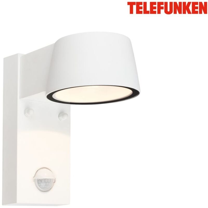 Lampe led murale, détecteur de mouvement, capteur crépusculaire, blanc, Dimensions : 16,5 x 9,5 x 15,5 cm - Telefunken