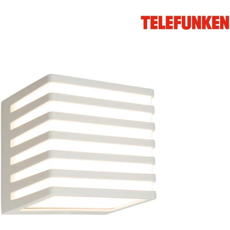 Telefunken LED Lampe murale, protection contre les éclaboussures et la poussière, on/off, gris clair, dimensions : 11 x 11 x 11 cm