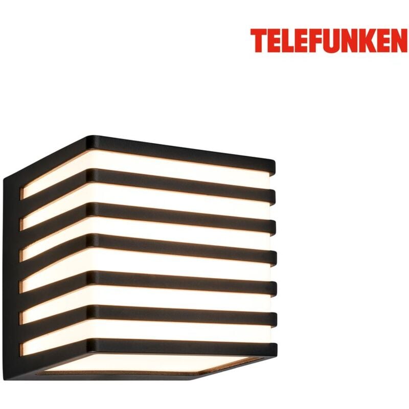 Lampe led murale, protection contre les éclaboussures et la poussière, On/Off, noir, Dimensions : 11 x 11 x 11 cm - Telefunken