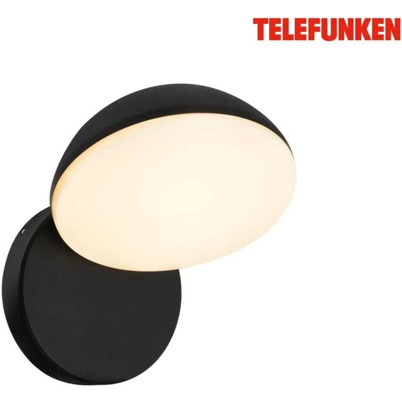 Lampe led murale, protection contre les éclaboussures et la poussière, on/off, noir, dimensions : 15 x 16 x 18 cm - Telefunken