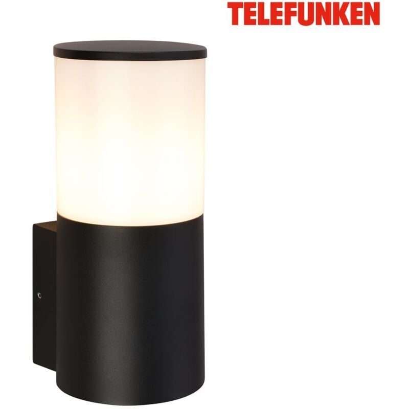 Led Applique murale, Protection contre les éclaboussures et la poussière, On/Off, Noir, Dimensions : 9,4 x 21,9 x 12,6 cm - Telefunken